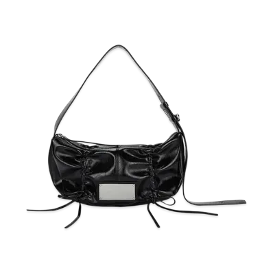 Matin Kim Half Shirring Ribbon Round Bag "Black"