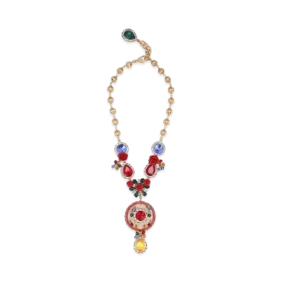 Dolce&Gabbana Short Necklace With Rhinestone Accents "Multicolor"