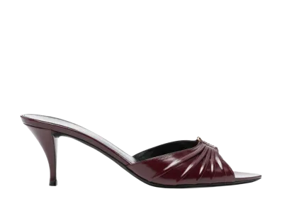 Saint Laurent Women's Babylone Mules "Bordeaux"