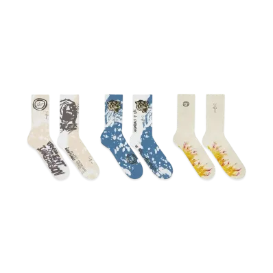 Travis Scott Cactus Jack For Fragment 3 Pack Socks "White"