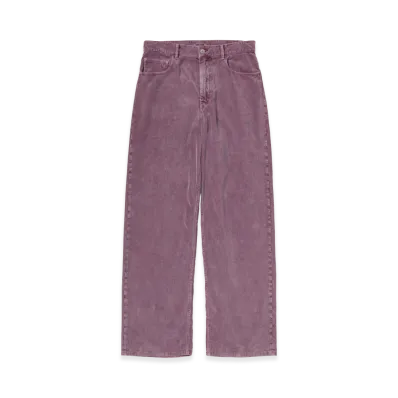 AURALEE Garment-Dyed Finx Corduroy 5P Wide Pants "Dusty Purple"