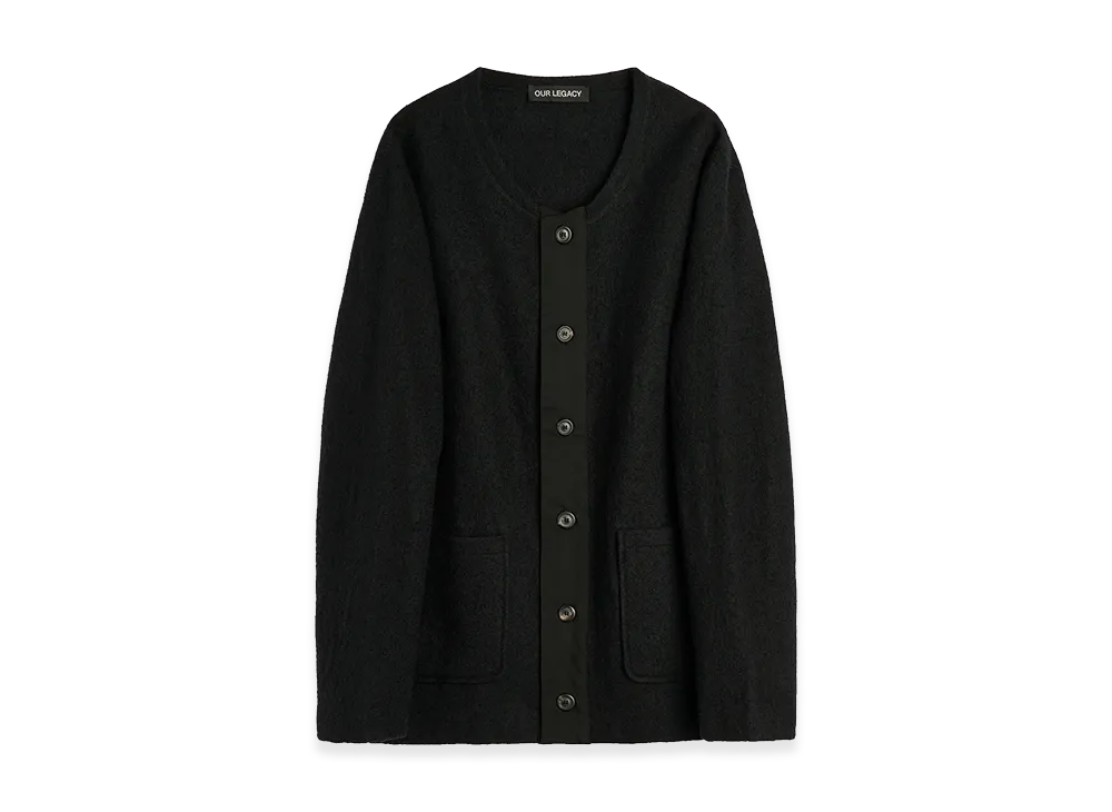 OUR LEGACY Liner Cardigan "Ritual Black Mesh Wool"
