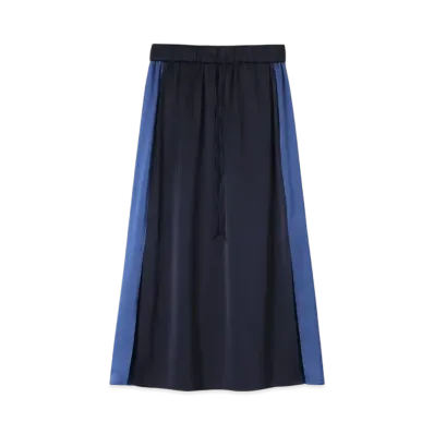 Paul Smith Women's Contrast Satin Skirt "Navy"