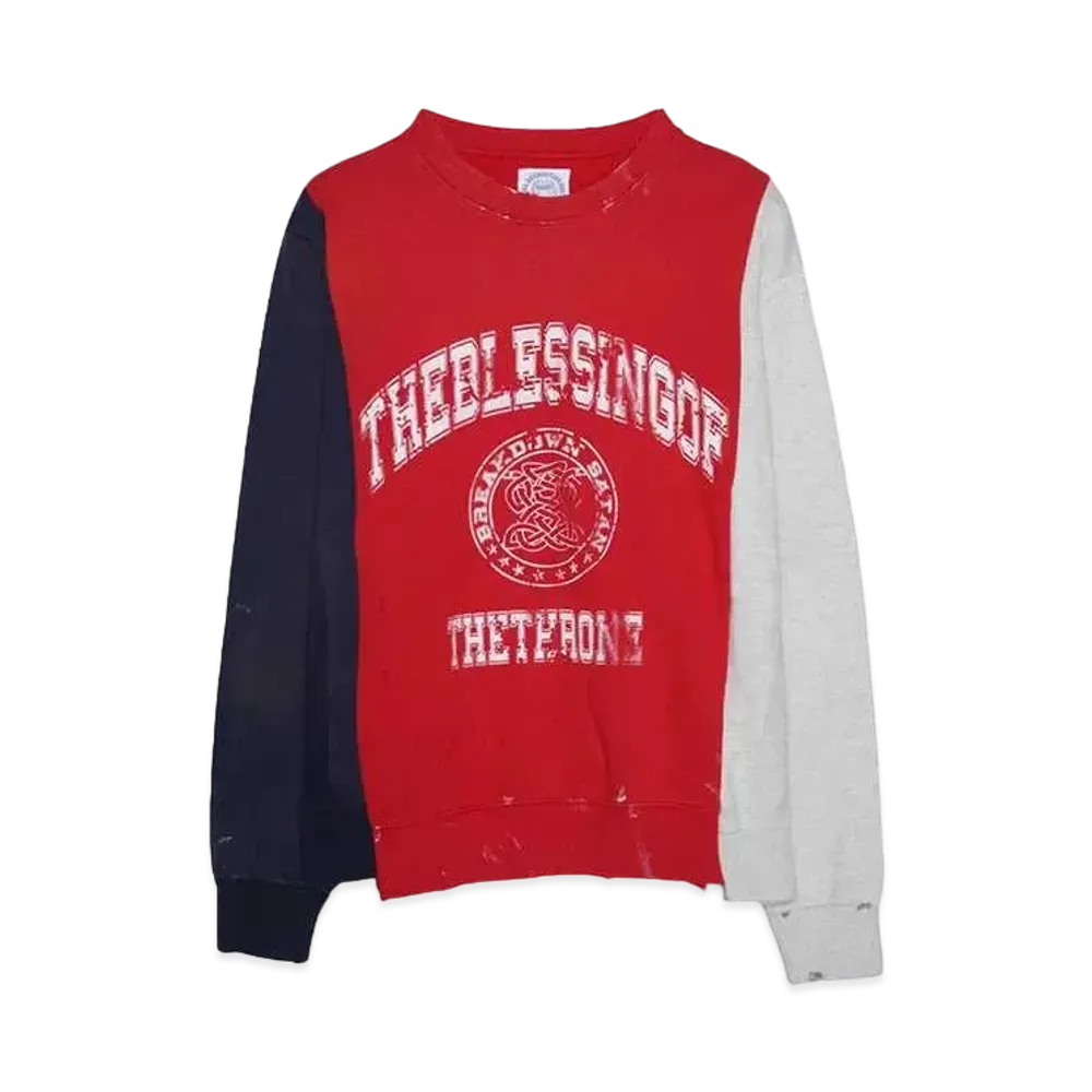 SOMEIT REBULID SWEAT SHIRTS "NAVY/RED/GREY"
