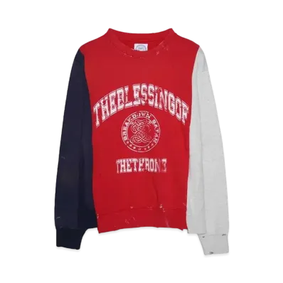 SOMEIT REBULID SWEAT SHIRTS "NAVY/RED/GREY"