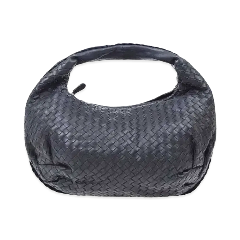 Bottega Veneta Intrecciato Handle Bag "Navy"
