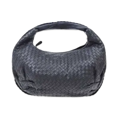 Bottega Veneta Intrecciato Handle Bag "Navy"