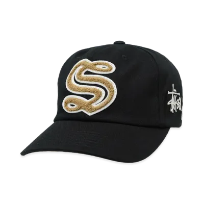 Stussy Mid-Depth Chenille S Snapback "Black"