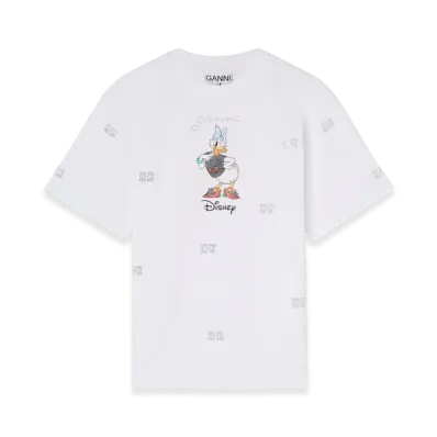 GANNI x Disney Daisy Duck White Printed T-Shirt "Bright White"