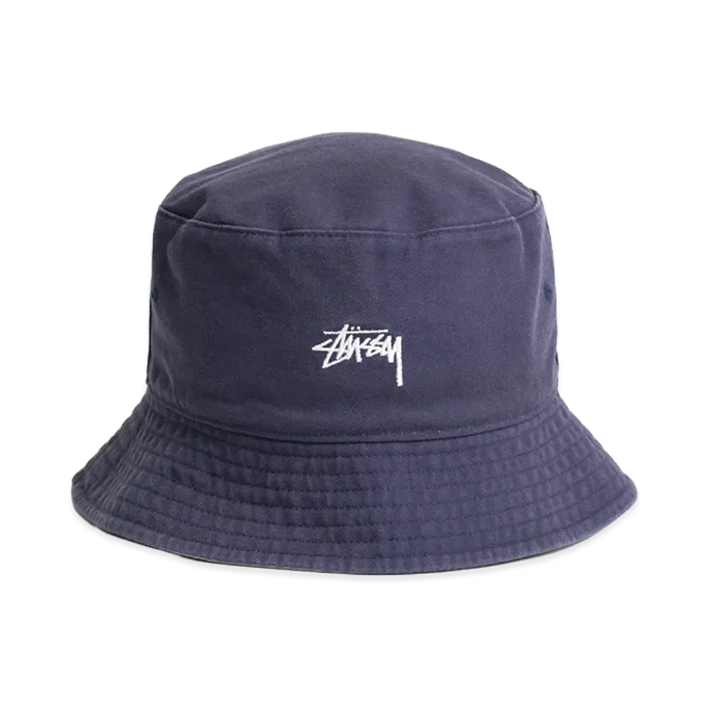 Stussy Reversible Stock Bucket Hat "Navy/Stone"