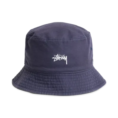 Stussy Reversible Stock Bucket Hat "Navy/Stone"
