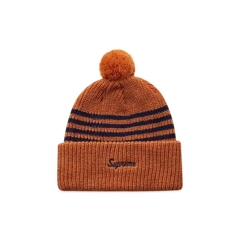 Supreme Striped Loose Gauge Beanie "Orange"
