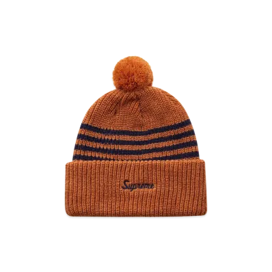 Supreme Striped Loose Gauge Beanie "Orange"