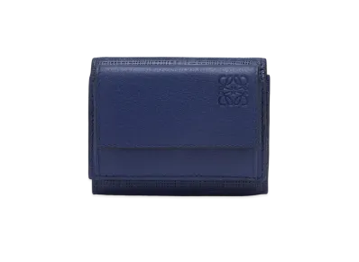 LOEWE Trifold Wallet In Calfskin "Navy Blue"
