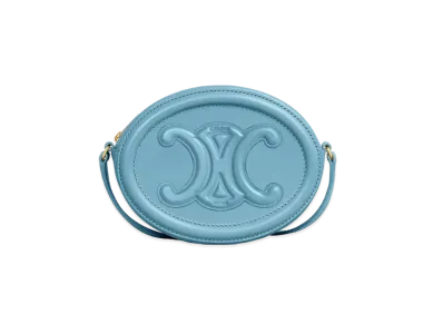 CELINE Crossbody Oval Purse Cuir Triomphe In Smooth Calfskin "Denim"