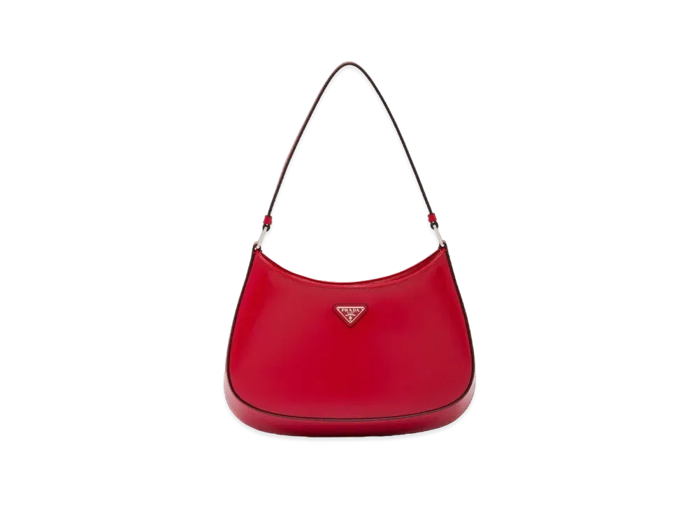 PRADA Creo Brushed Leather Shoulder Bag "Red"