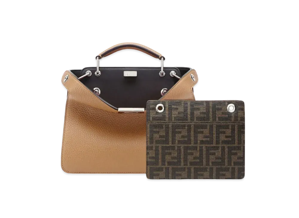 FENDI Peekaboo I See U Small Leather Bag "Beige"