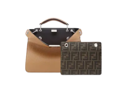 FENDI Peekaboo I See U Small Leather Bag "Beige"