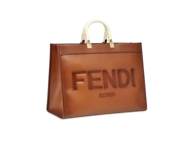 FENDI Sunshine Large Leather Shopper "Natural"
