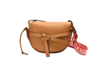 LOEWE Small Gate Bag In Soft Calfskin And Jacquard "Warm Desert"