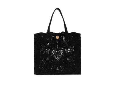 Dolce&Gabbana Bag Large Code Lace Embroidery "Black"