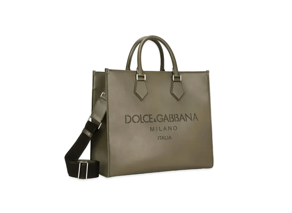 Dolce&Gabbana Shopping Bag Large Calfskin Logo "Green"