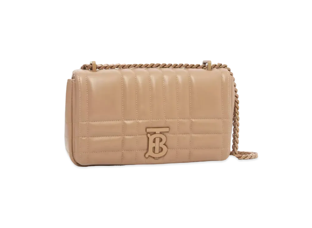 BURBERRY Small Quilting Lamb Skin Lola Bag "Camel"