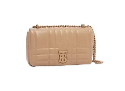 BURBERRY Small Quilting Lamb Skin Lola Bag "Camel"