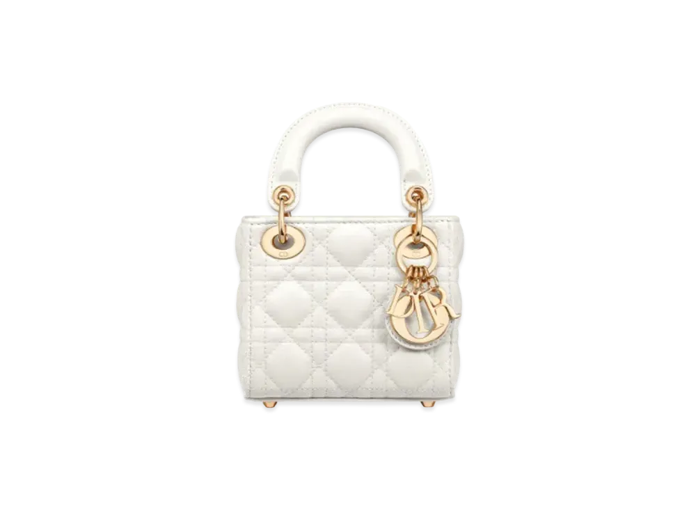 Dior Lady Dior Micro Bag Canage Skin "White"
