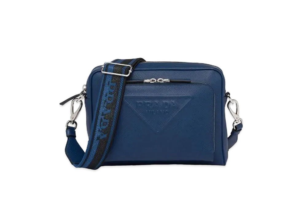 PRADA Saffiano Leather Shoulder Bag "Blue"