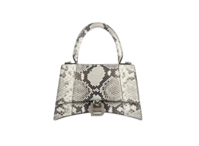 BALENCIAGA Women's Hourglass Small Top Handle Bag "Black/White"