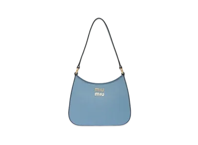 MIU MIU Madras Leather Shoulder Bag "Astral Blue"