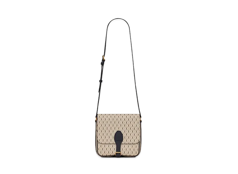 Saint Laurent Le Monogramme Medium Buckle Satchel In Monogram Canvas And Smooth Leather "Beige"