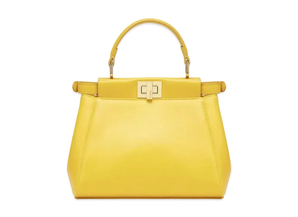 FENDI Peekaboo Mini Nappa Leather Bag "Yellow"