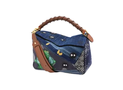 LOEWE x Spirited Away Boro Puzzle Bag In Calfskin and Textile "Multicolor"