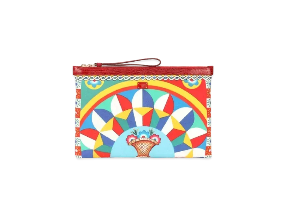 Dolce&Gabbana Flat Pouch Canvas Calette Print "Multicolor"