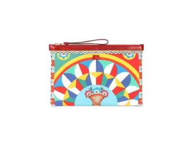 Dolce&Gabbana Flat Pouch Canvas Calette Print "Multicolor"