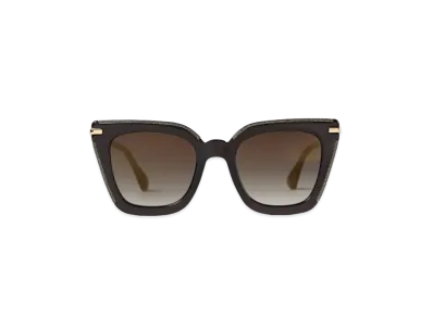 Jimmy Choo Ciara Metal Frame Cat Eye Sunglasses With Mirrored Lenses "Grey/Gold/Rose Gold"