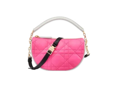 Dior Vibe Small Hobo Bag Macro Cannage Lambskin "Neon Pink"