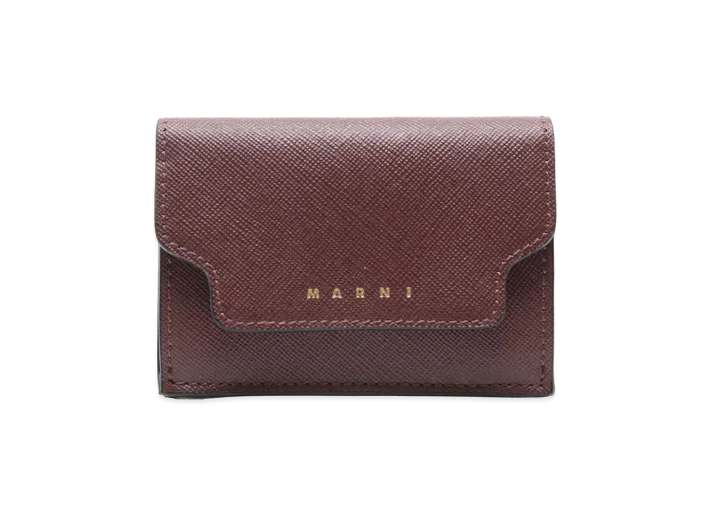 Marni Tri Fold Wallet in Coloured Saffiano Leather "Mono"