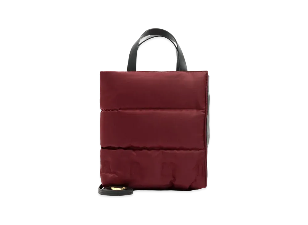 Marni Red Museo Soft Tote Bag In Quilted Nylon "China Red/Black"