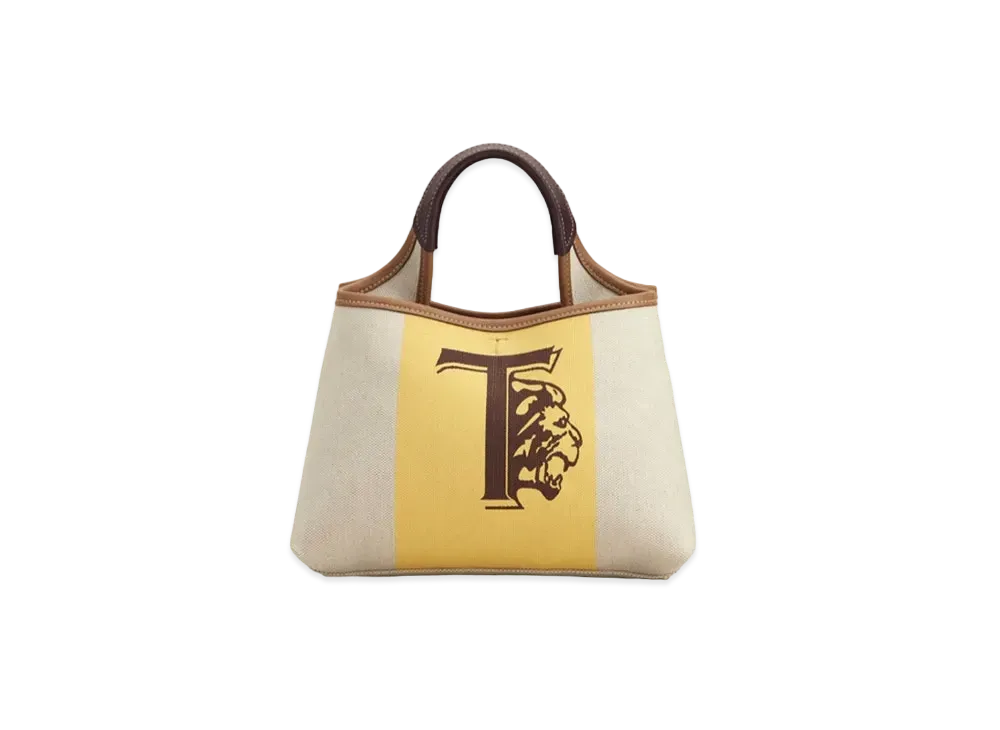 TOD'S Canvas & Leather Bag Medium "Beige/Yellow/Brown"