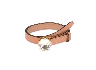 MIU MIU Crocodile Printed Leather Belt "Pink Beige"