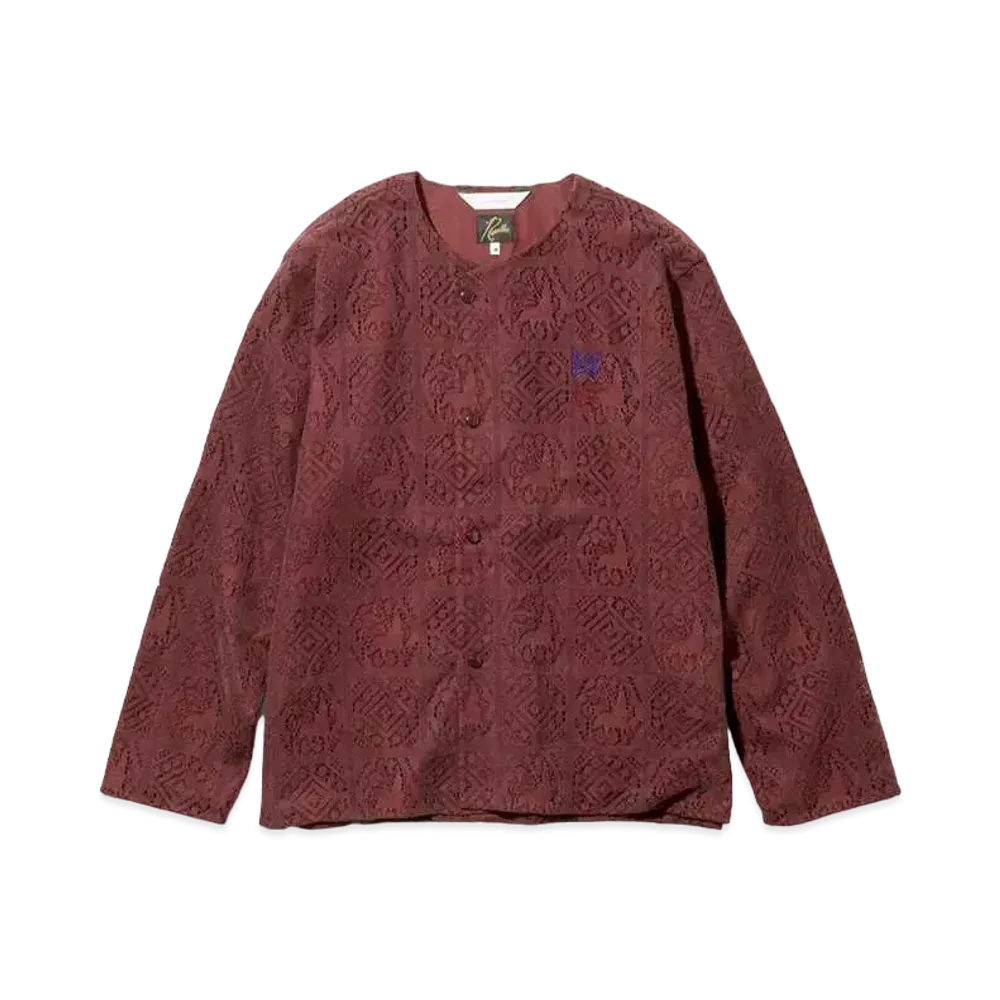 Needles x Sasquatchfabrix. Snap Cardigan Jacket - Velvet Lace "Dark Purple"