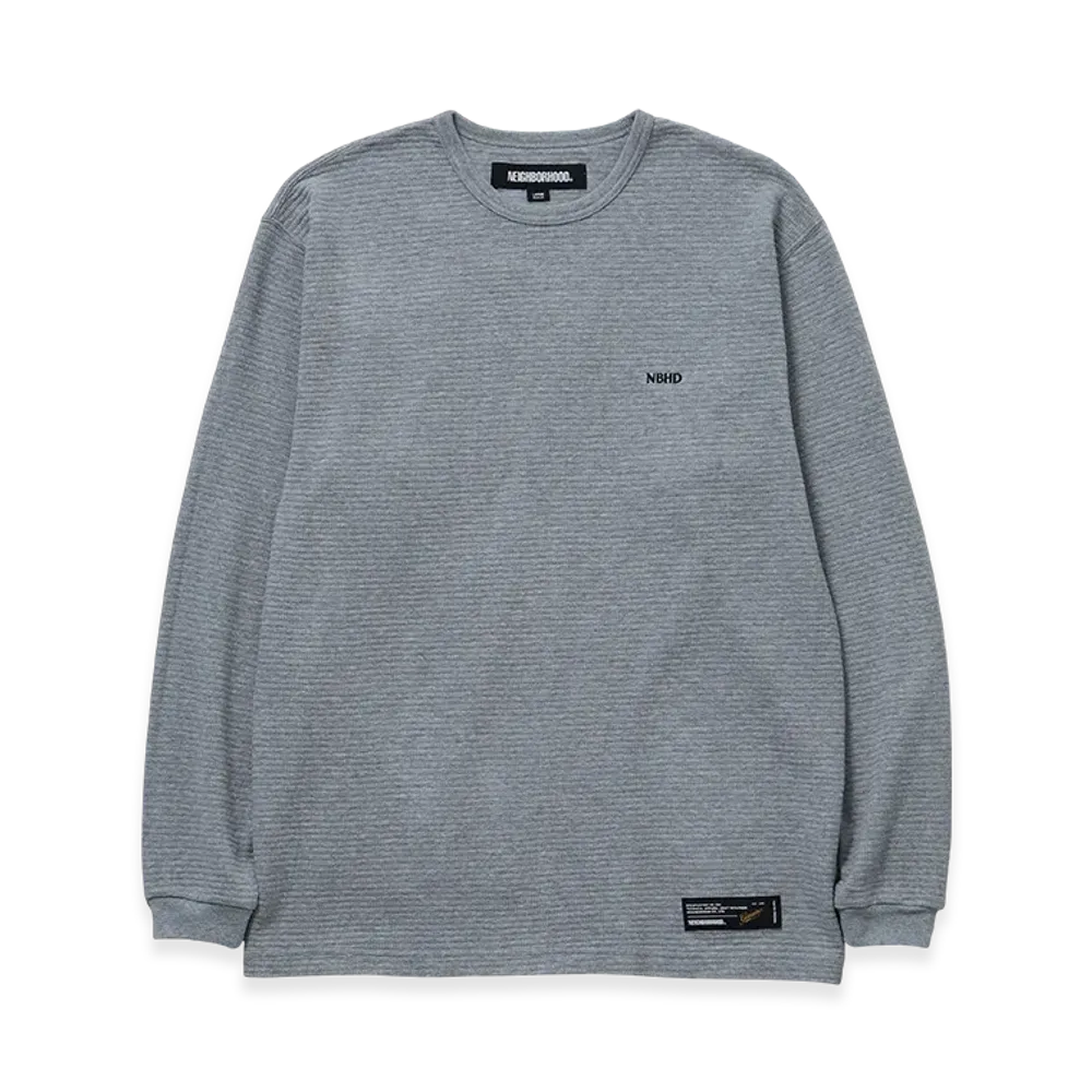 NEIGHBORHOOD Waffle Fabric Crewneck LS-2 "Gray"