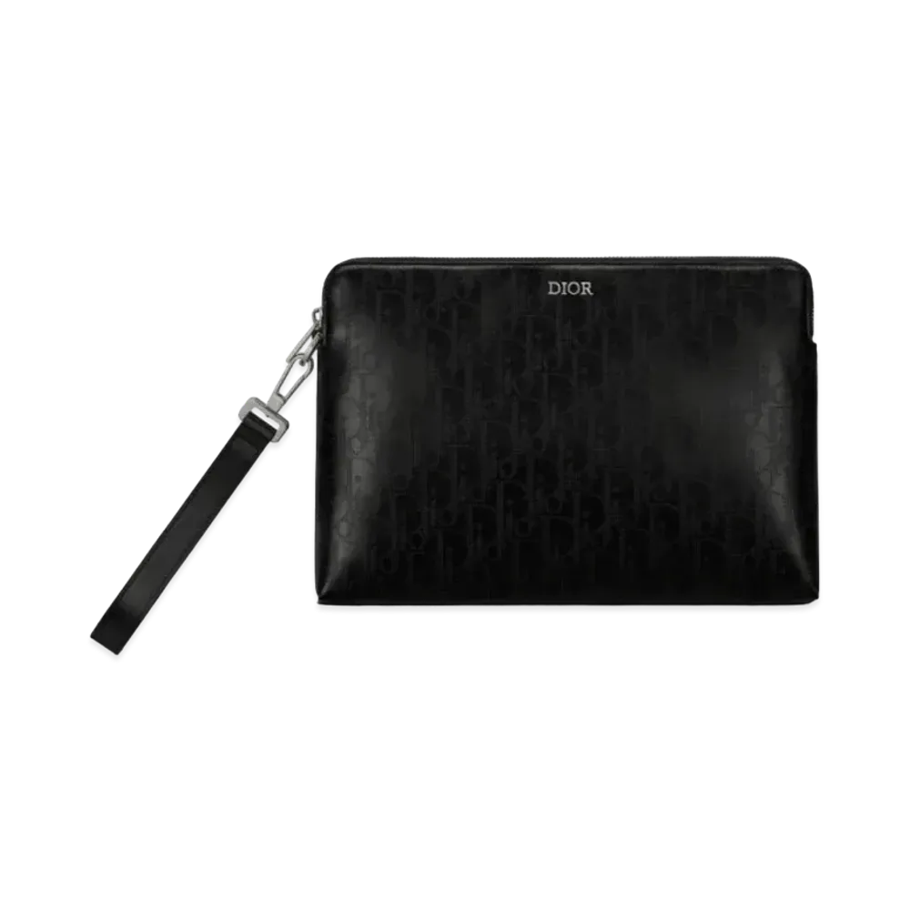 Dior Zip Pouch Dior Oblique Galaxy Leather "Black"