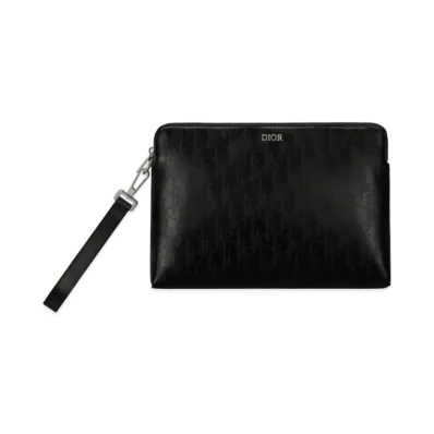 Dior Zip Pouch Dior Oblique Galaxy Leather "Black"