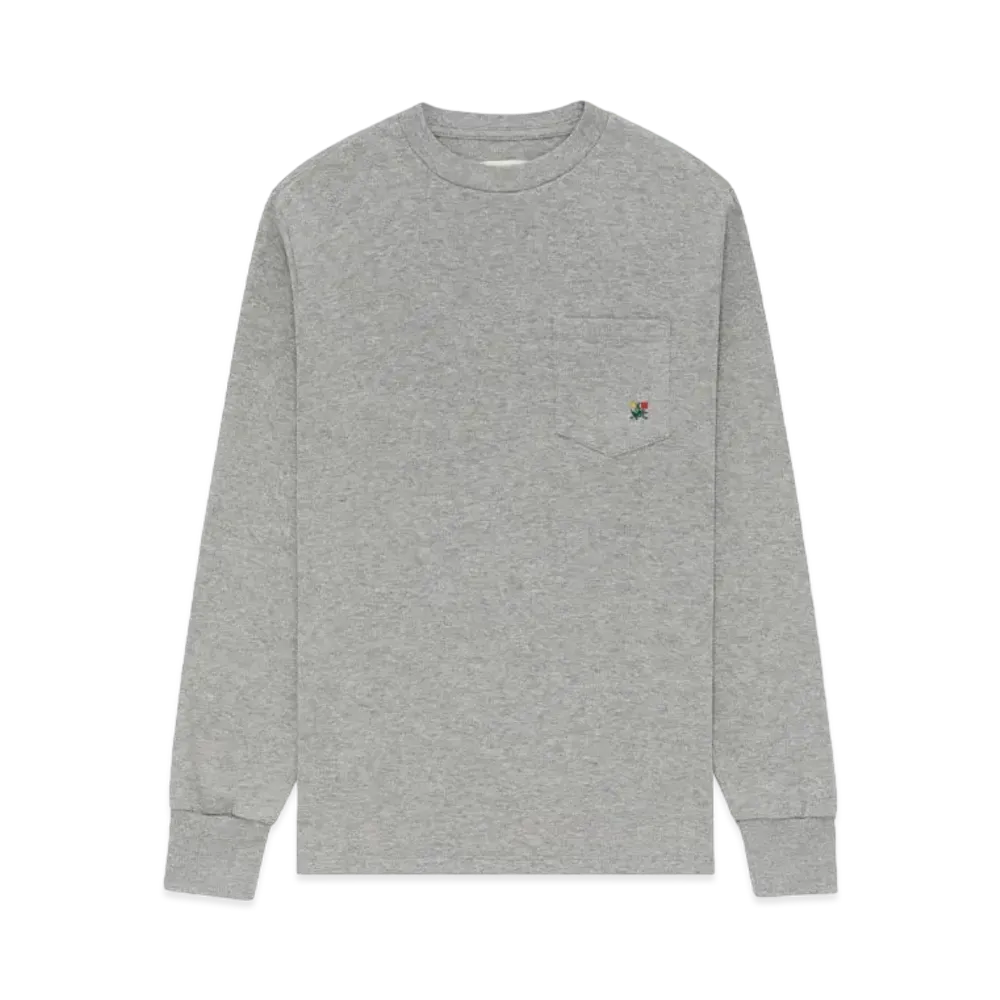 Aime Leon Dore Long-Sleeve Crest Pocket Tee "Heather Grey"
