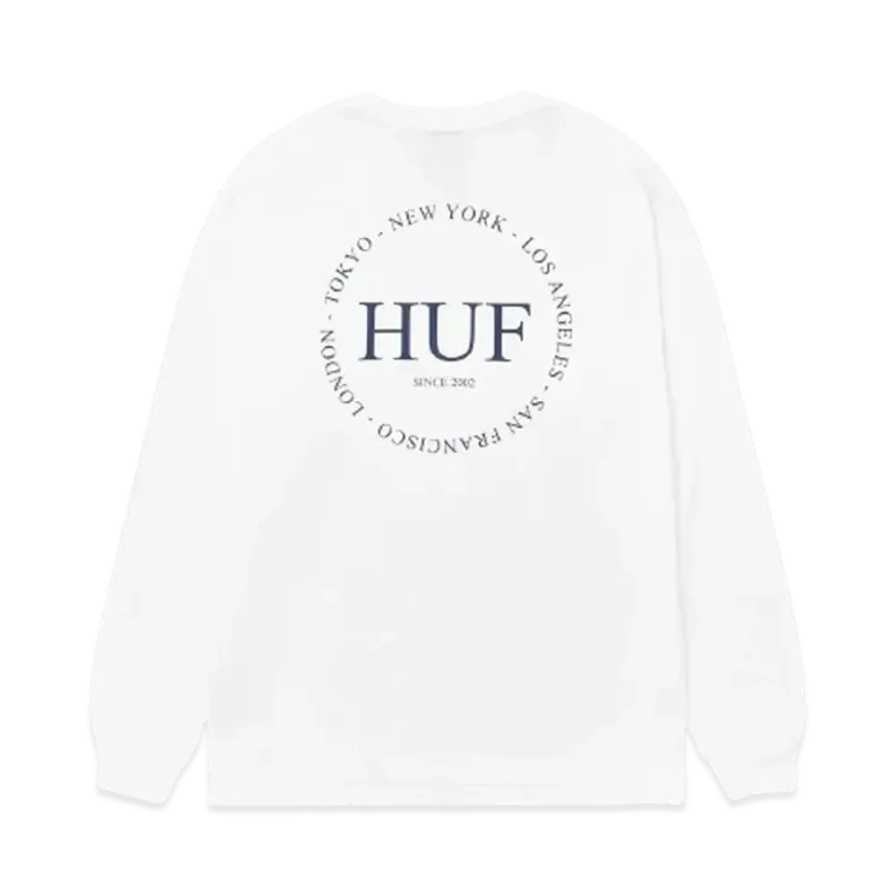 HUF Fall 24 Fine Print Long Sleeve Tee "White"
