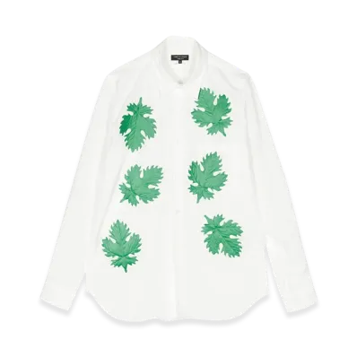 COMME des GARCONS HOMME PLUS Leaf-Applique Shirt "White"
